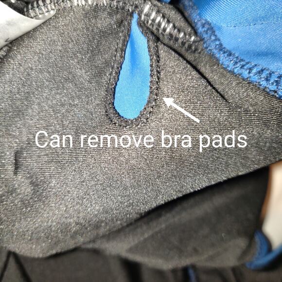 Bloomin Jelly Swimsuit LARGE Tiered Flutter Sleeves Ruching Turquoise Black NWT - Picture 9 of 16